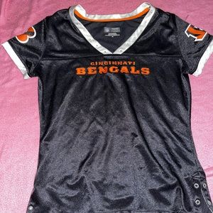 CINCINNATI BENGALS JERSERY MATERIAL BEDAZZLED SHIRT